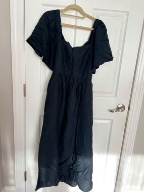 a new day Black Puff-Sleeve Maxi off shoulder Dress